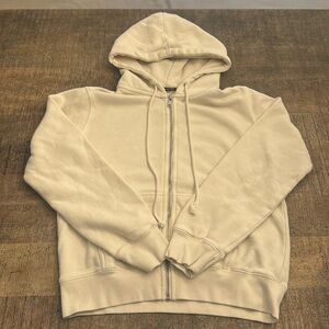 Brandy Melville Cream Zip Up Hoodie
